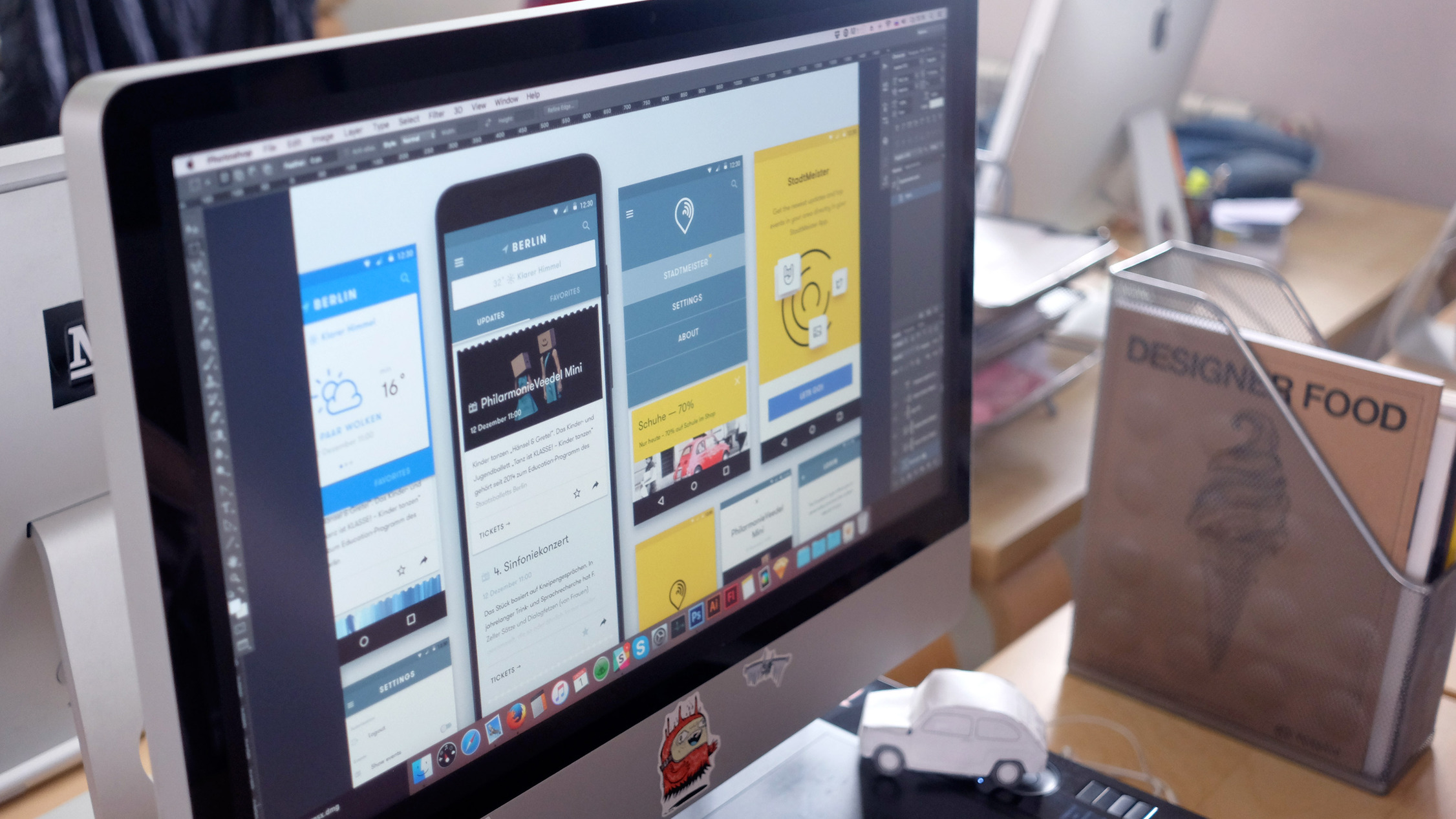 Designing <a href="http://stadtmeister.factorymn.com/">Stadtmeister</a> app interfaces for Meinestadt, a German media holding.