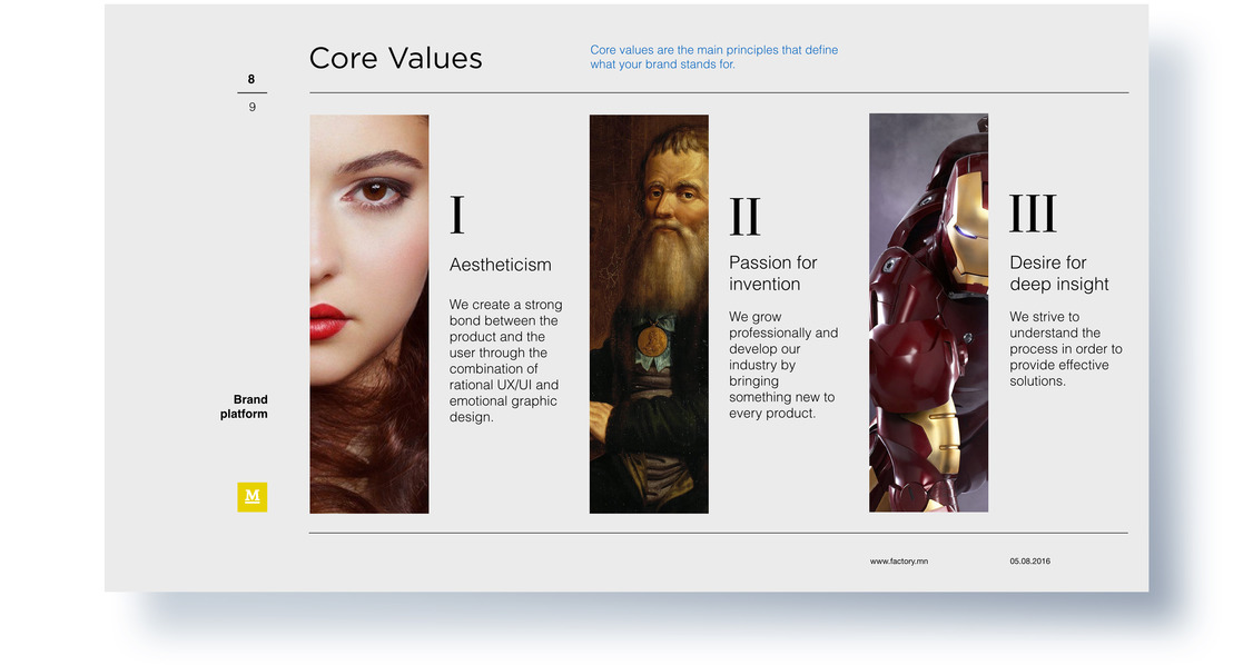 Page 8, Manufactura’s core values