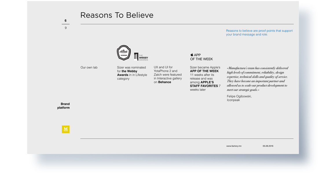 Page 6, reasons to trust Manufactura
